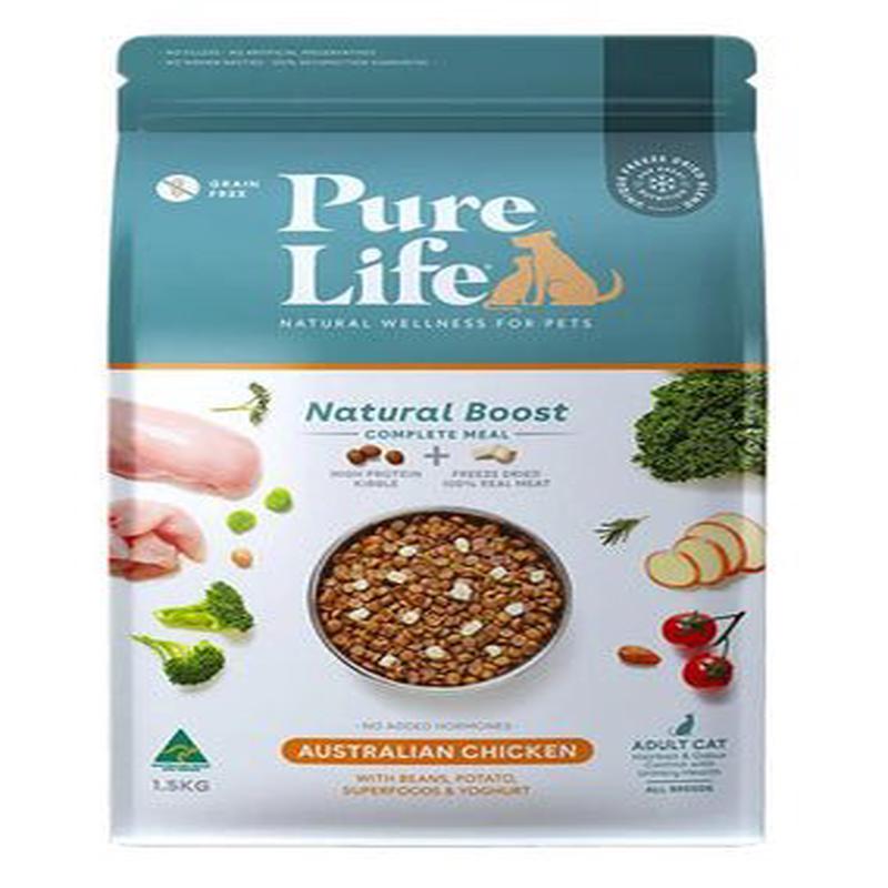 Pure Life Natural Boost Chicken Grain Free Freeze Dried Adult Cat Food