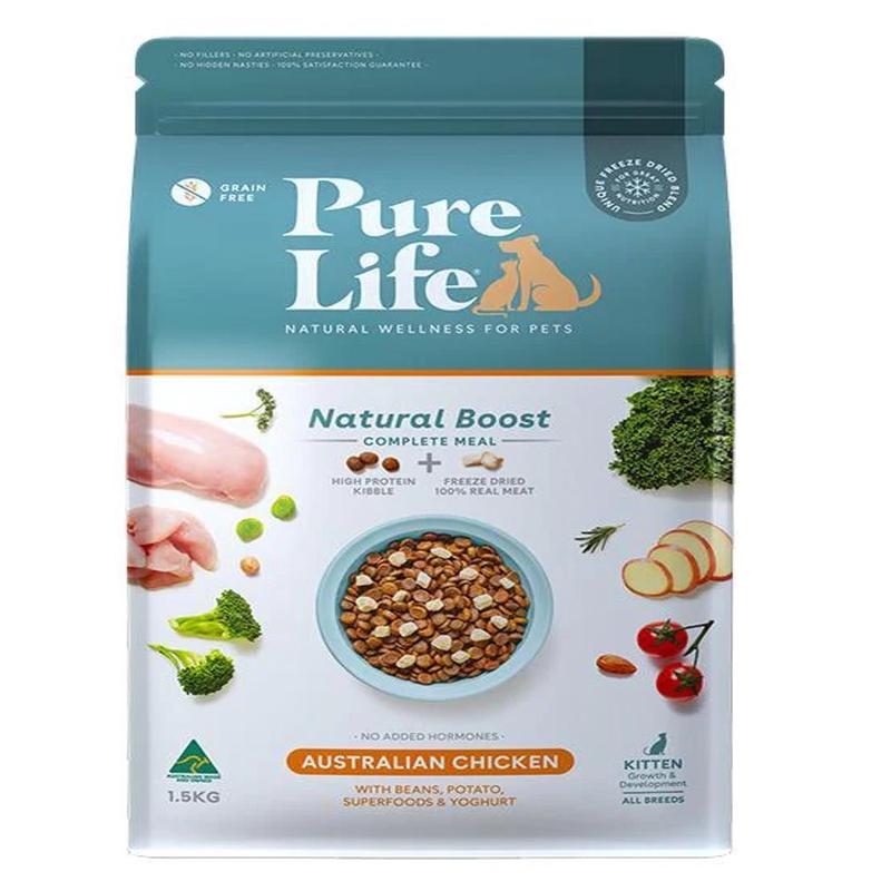 Pure Life Natural Boost Chicken Grain Free Freeze Dried Kitten Food