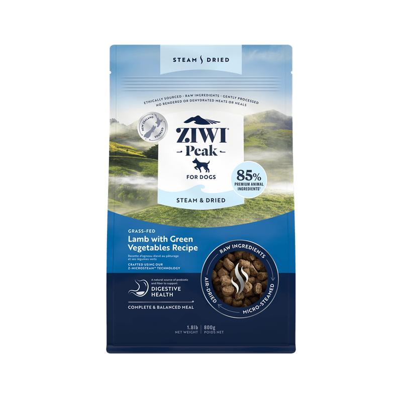 Ziwi Peak Steam Dried Dog Food Lamb and Green Vegetables