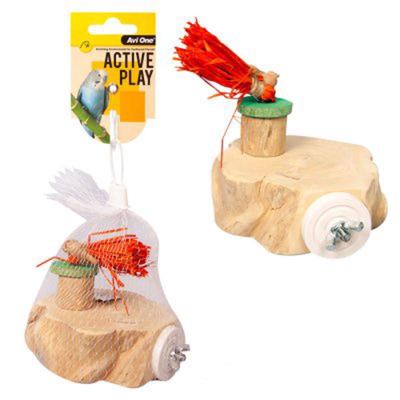 Avi One Bird Toy Platform with Raffia Tassel 11.5cm