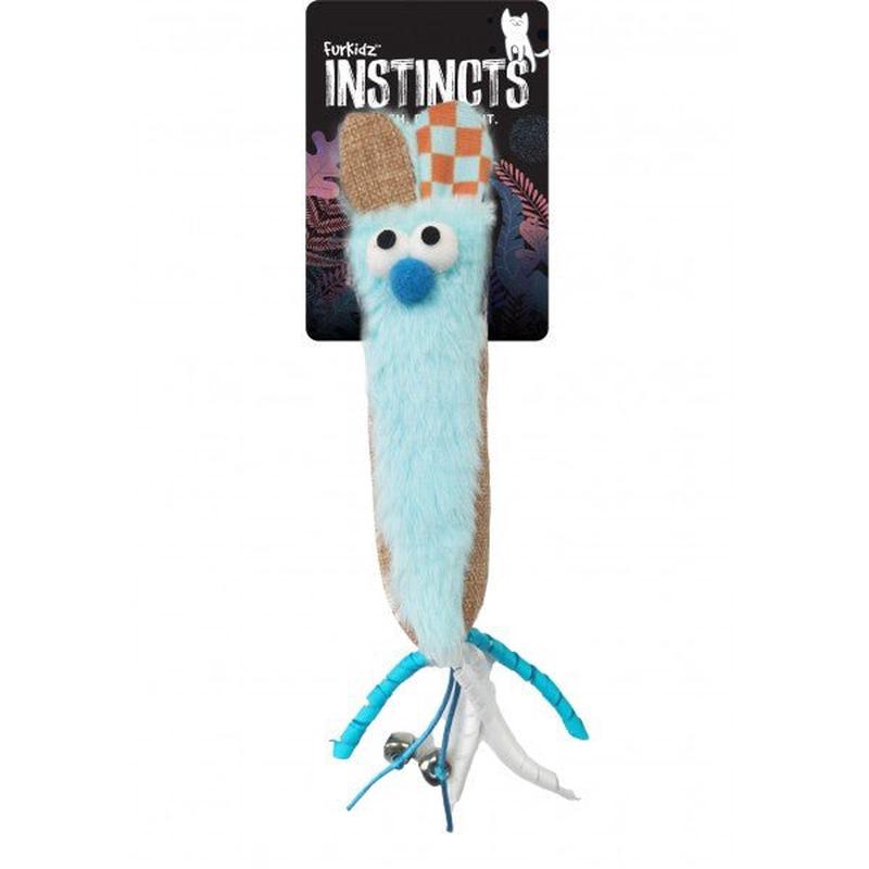 Furkidz Cat Toy Slinky Rabbit Light Blue