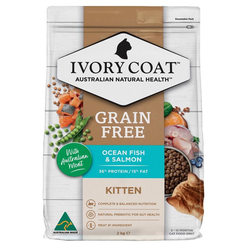 Ivory Coat Grain Free Dry Kitten Food Ocean Fish 2kgs