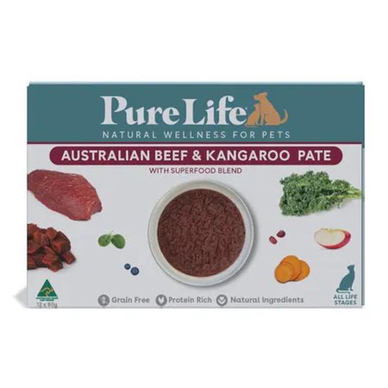 Pure Life Adult Wet Cat Kangaroo & Beef 12 x 80g