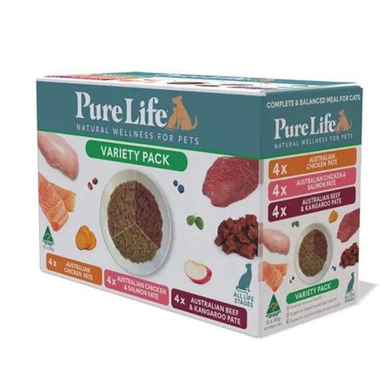 Pure Life Adult Wet Cat Variety Pack 12 x 80g