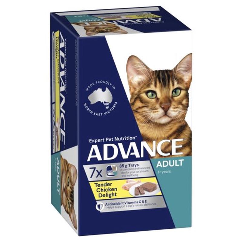 Advance Wet Cat Food Adult Tender Chicken 7x85g