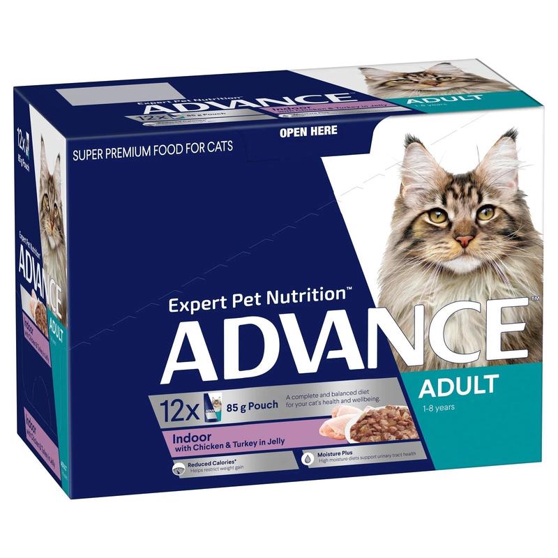 Advance Wet Cat Food Indoor Chicken And Turkey in Jelly12x85g