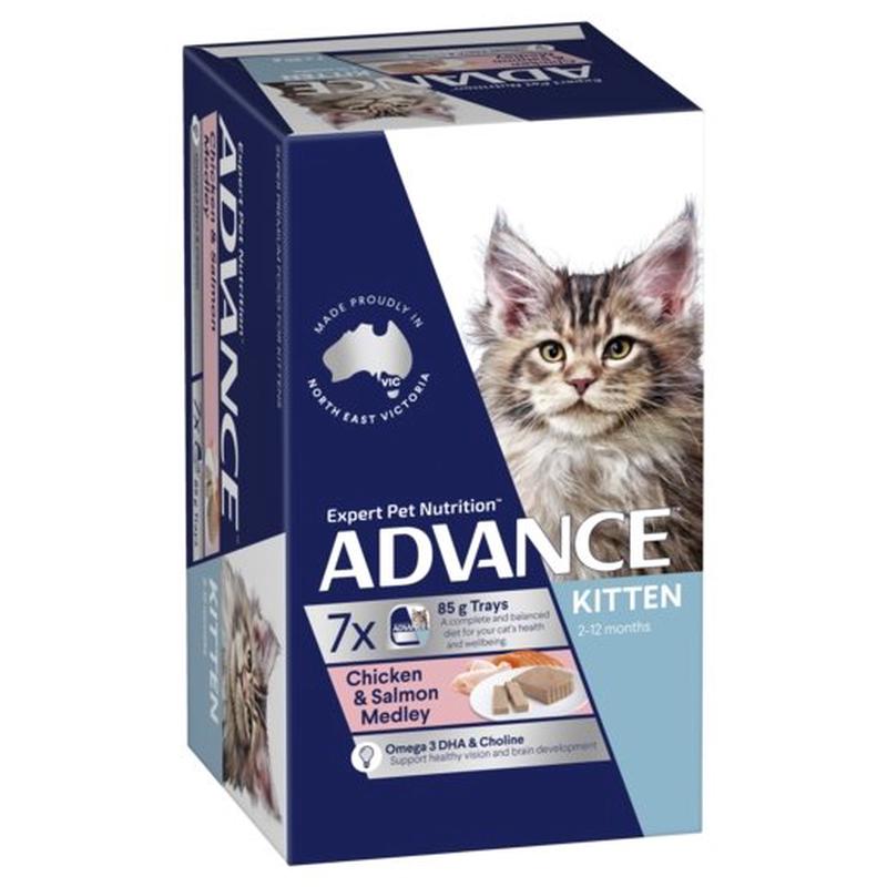 Advance Wet Kitten Food Chicken And Salmon 7x85g