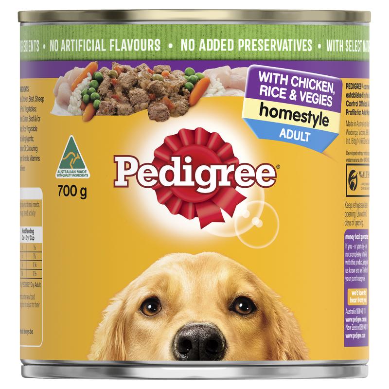 Pedigree Wet Dog Food Can Homestyle Chicken Rice and Vegetables 700g