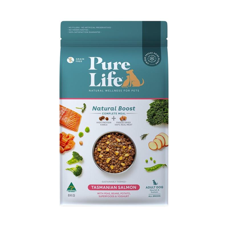 Pure Life Natural Boost Salmon Grain Free Freeze Dried Adult Dog Food 8kg