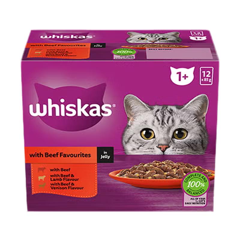 Whiskas Wet Cat Food 12x85g Beef