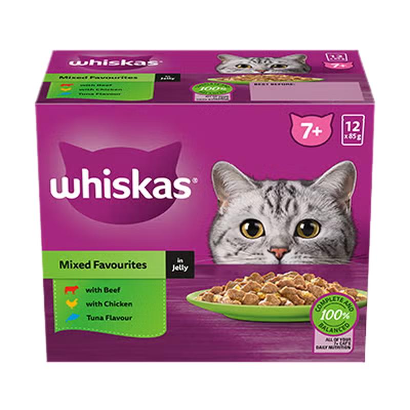 Whiskas Wet Cat Food 12x85g Favourites in Jelly