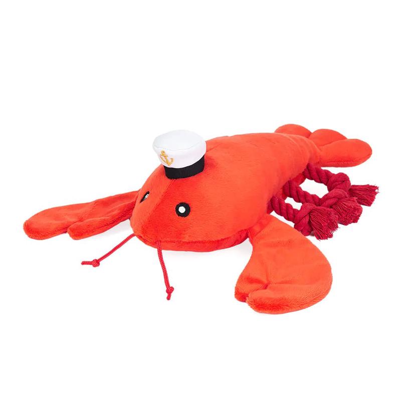 Zippy Paws Playful Plush Squeaker Rope Dog Toy - Luca the Lobster