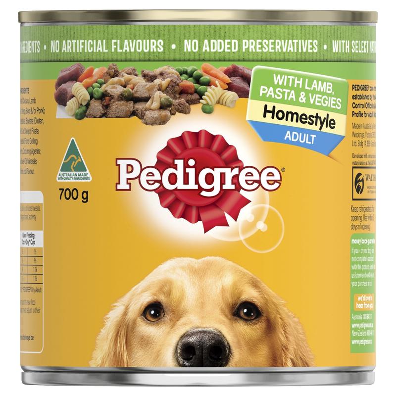 Pedigree Wet Dog Food Cans Homestyle Lamb Pasta and Vegetables 12x700g