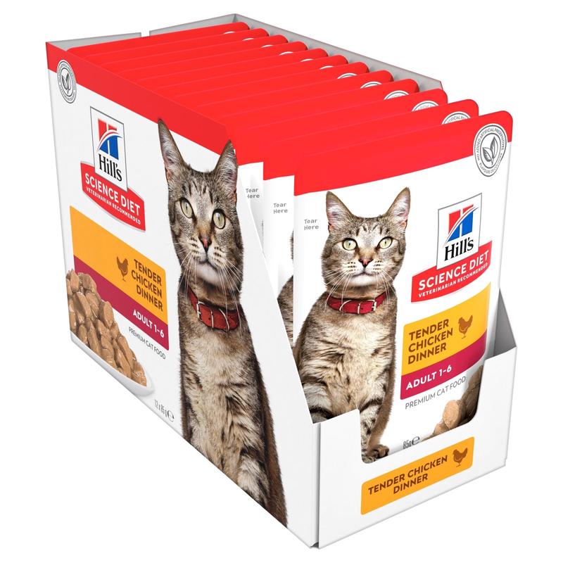 Hill's Science Diet Adult Optimal Care Chicken Cat Food pouches 12x85g