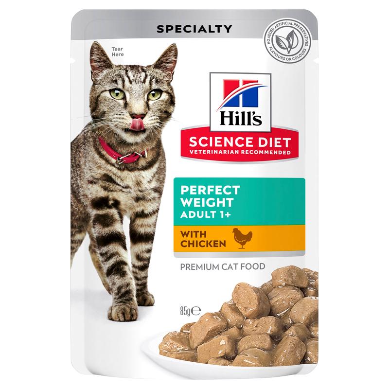 Hill's Science Diet Adult Perfect Weight Chicken Cat Food pouches 85g