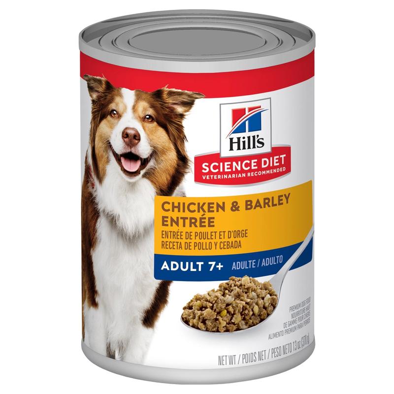 Hill's Science Diet Adult 7+ Chicken & Barley Entree Canned Dog Food 12x370g