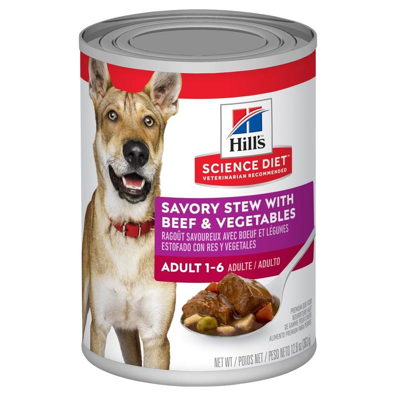 Hill's Science Diet Adult Savory Stew Beef & Vegetable Canned Dog Food 363g