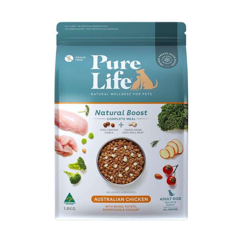 Pure Life Natural Boost Chicken Grain Free Freeze Dried Adult Dog 1.8kg