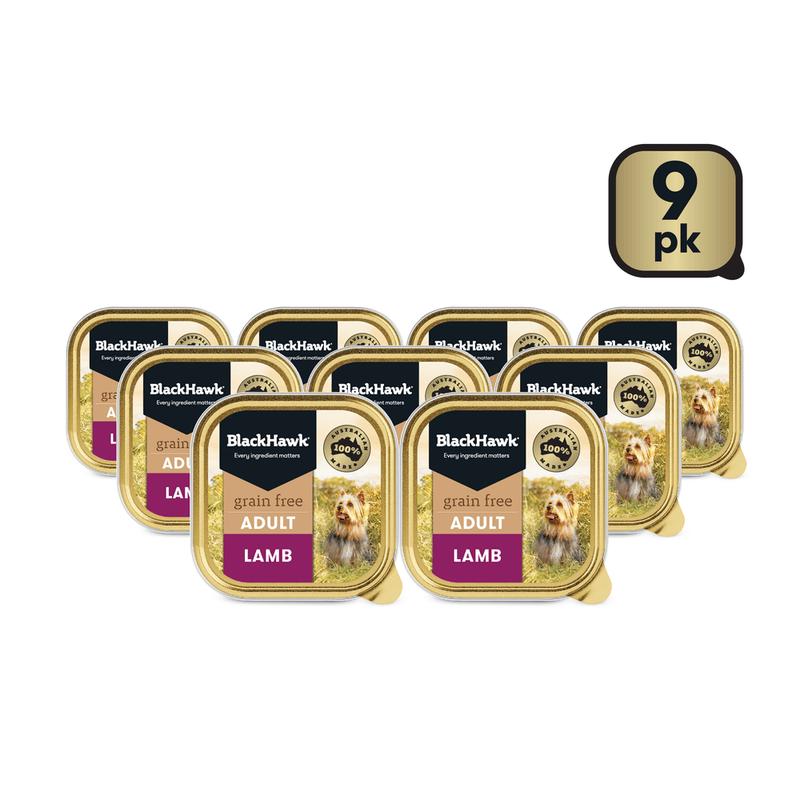 Black Hawk Grain Free Wet Dog Food 100g x 9 Lamb