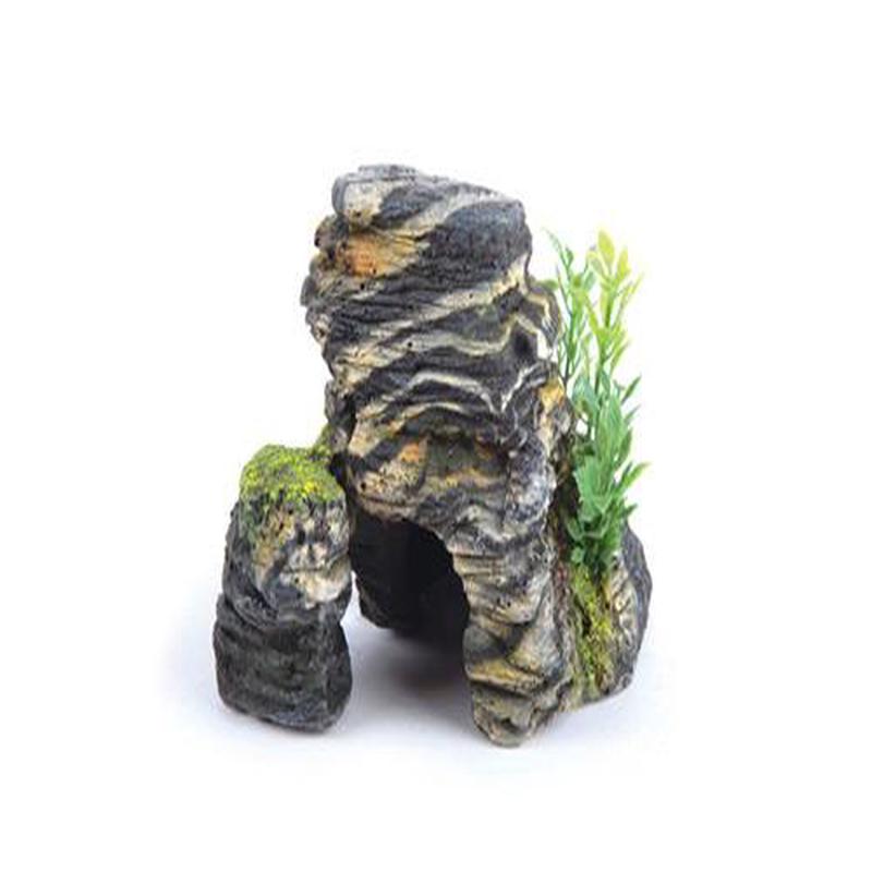 Kazoo Granite Rock With Plant Mini 90mm