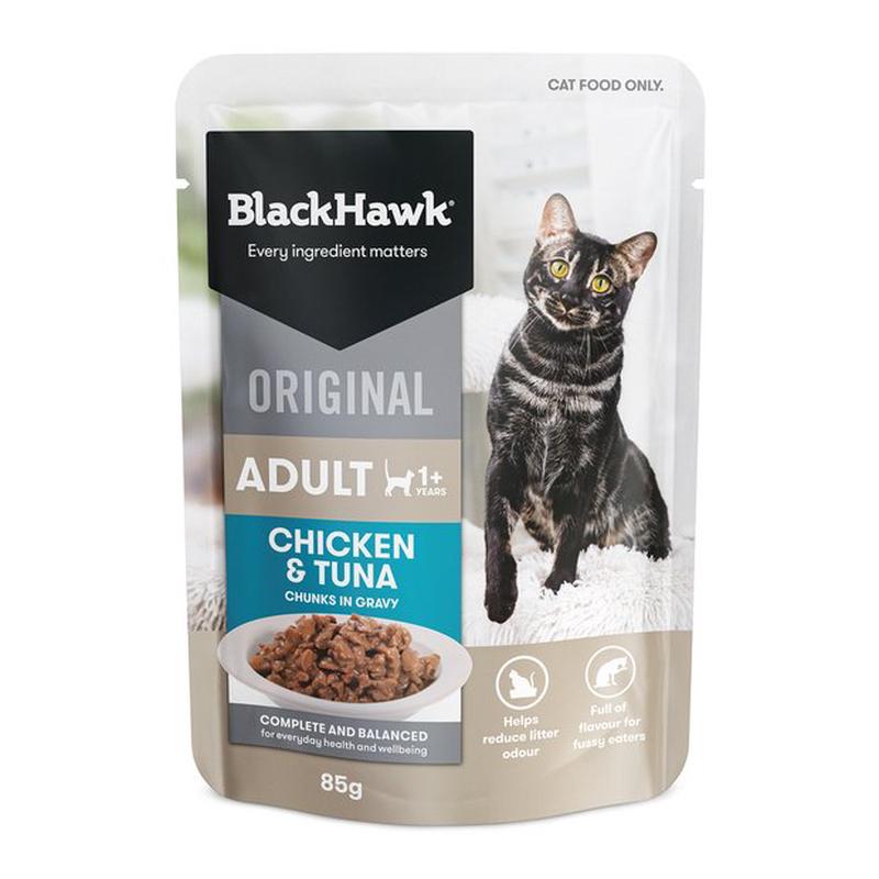 Black Hawk Wet Cat Food Adult Chicken and Tuna with Gravy 85g