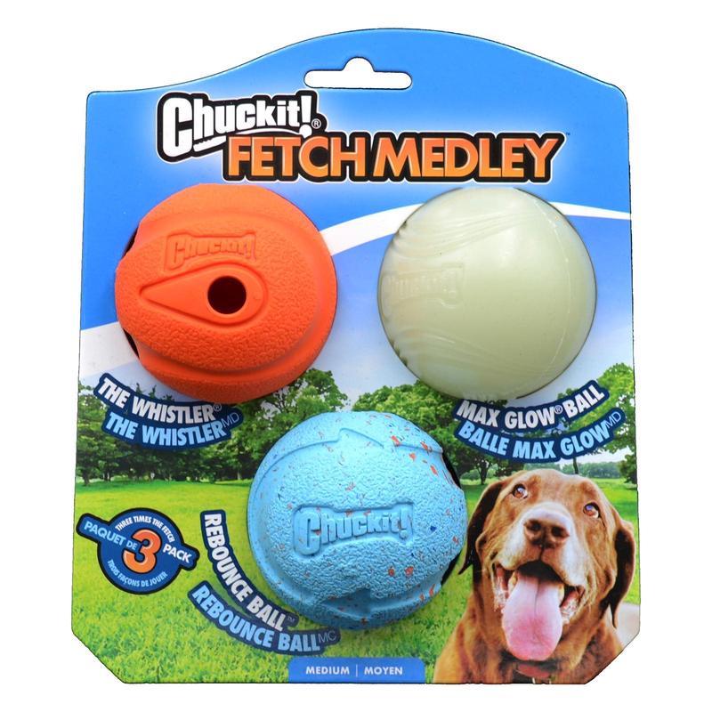 Chuckit Fetch Medley Ball 6cm Assorted 3 Pack