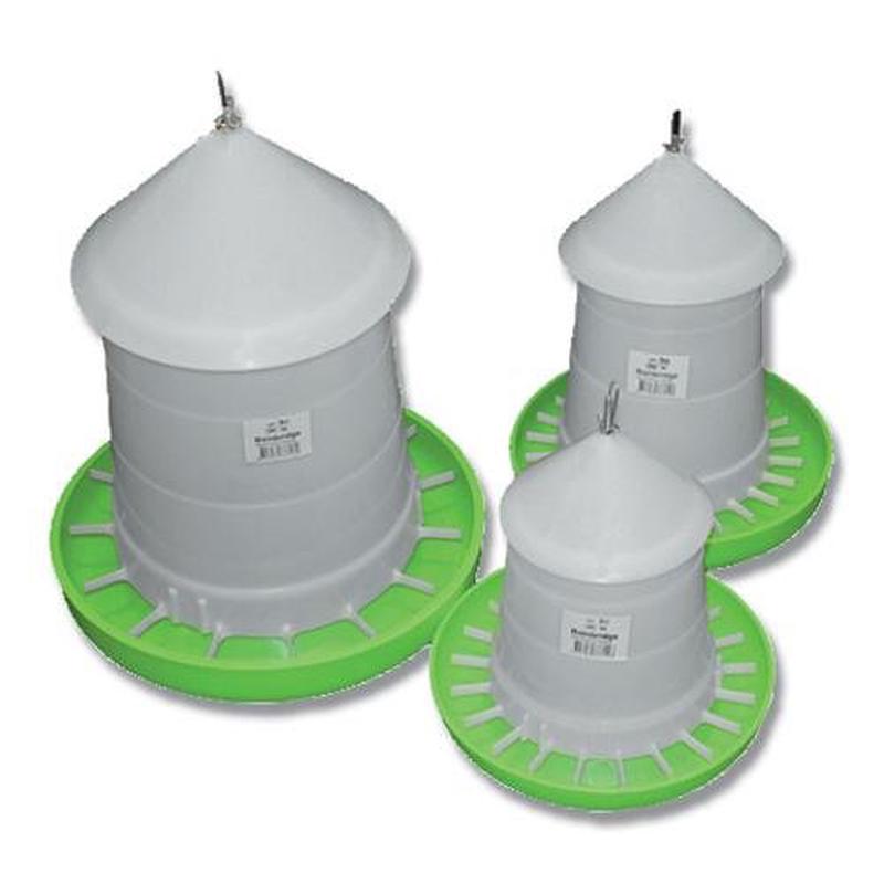 Poultry Feeder With Lid Green & White Bainbridge