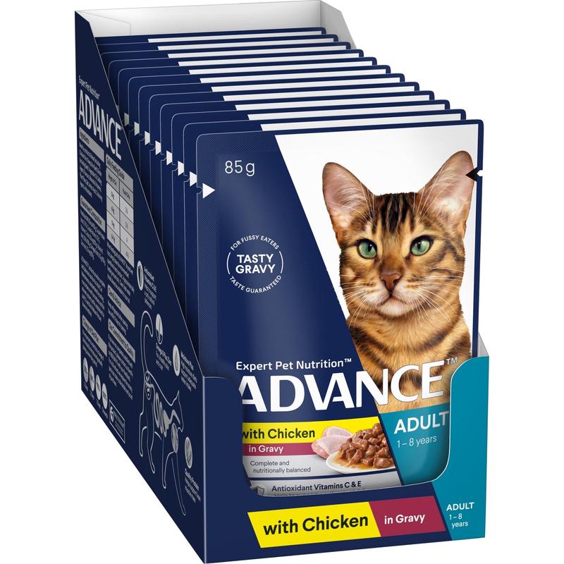 Advance Wet Cat Food Chicken Chunks in Gravy 12 x 85g