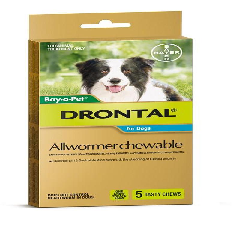 Drontal Dog Wormer Chews 5 x 10kg