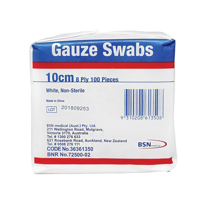 Gauze Swabs 10cm 8 Ply 100 Pack