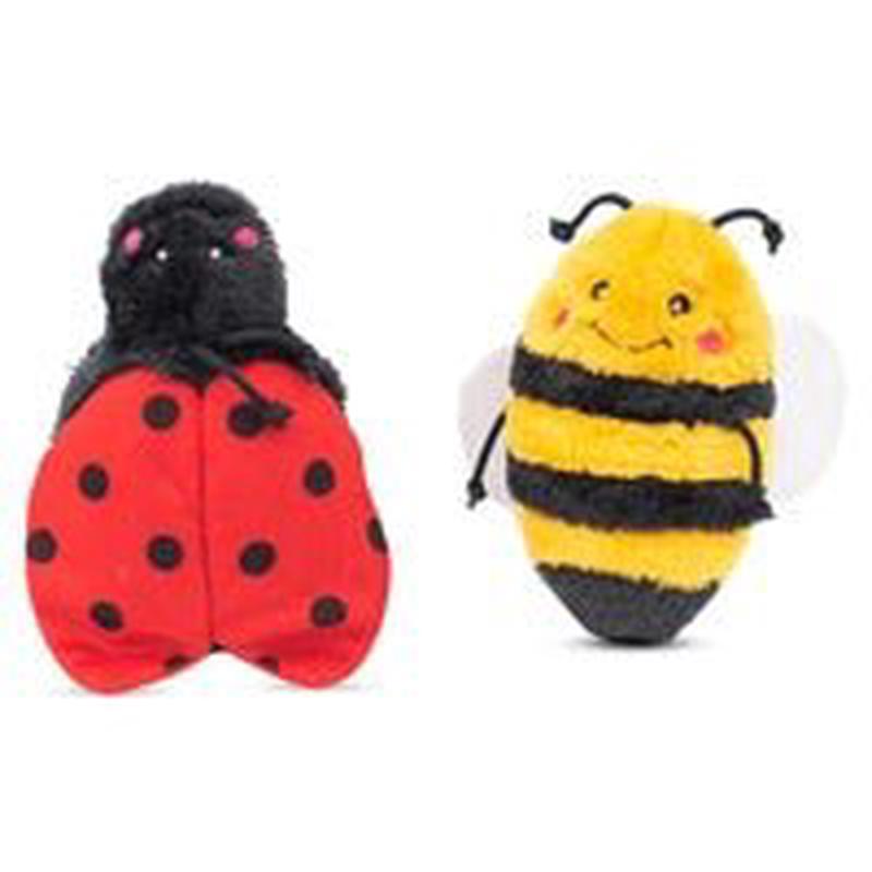 Zippy Paws Crinkle Bee and Ladybug Squeaker Dog Toy 2 Pack