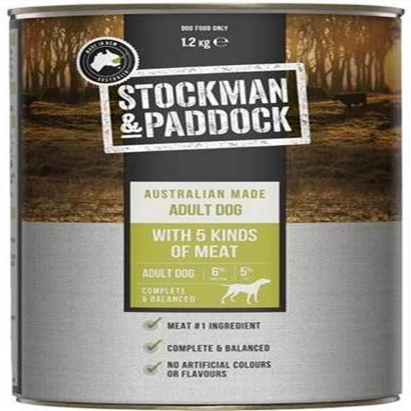 Stockmans Paddock Wet Dog Food 5 Kinds Loaf 6x1.2kg