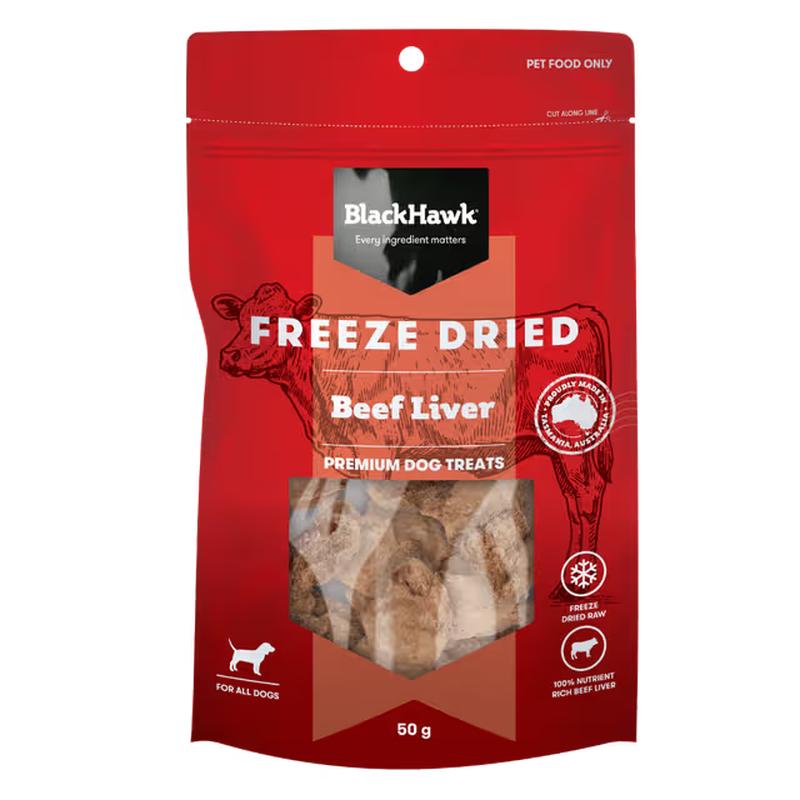 Black Hawk Freeze Dried Dog Treats Beef Liver 50g