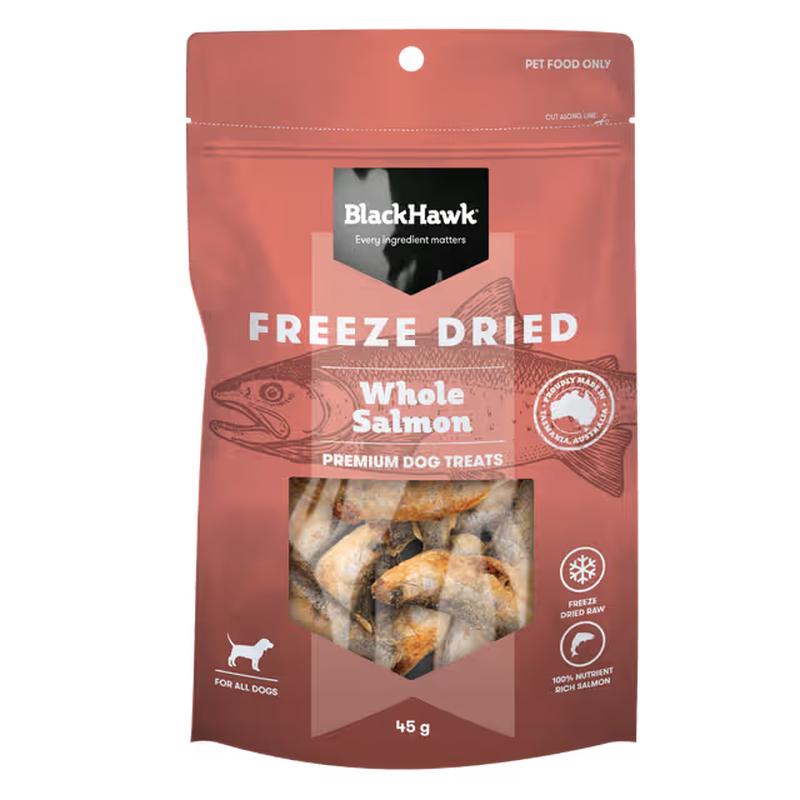 Black Hawk Freeze Dried Dog Treats Whole Salmon 45g